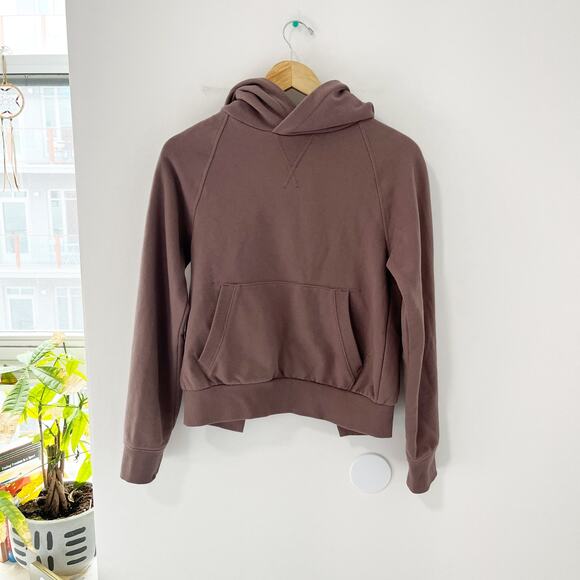 Athleta Moonrise Brown Cutout Back Hoodie Sweatshirt Size XXS - Picture 1 of 5